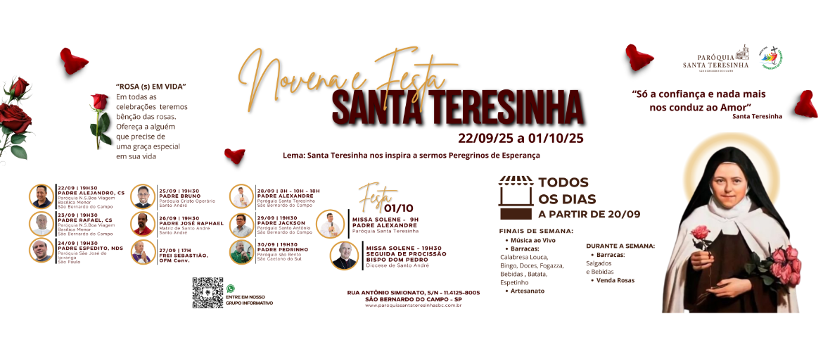 Banner da Paróquia Santa Teresinha
