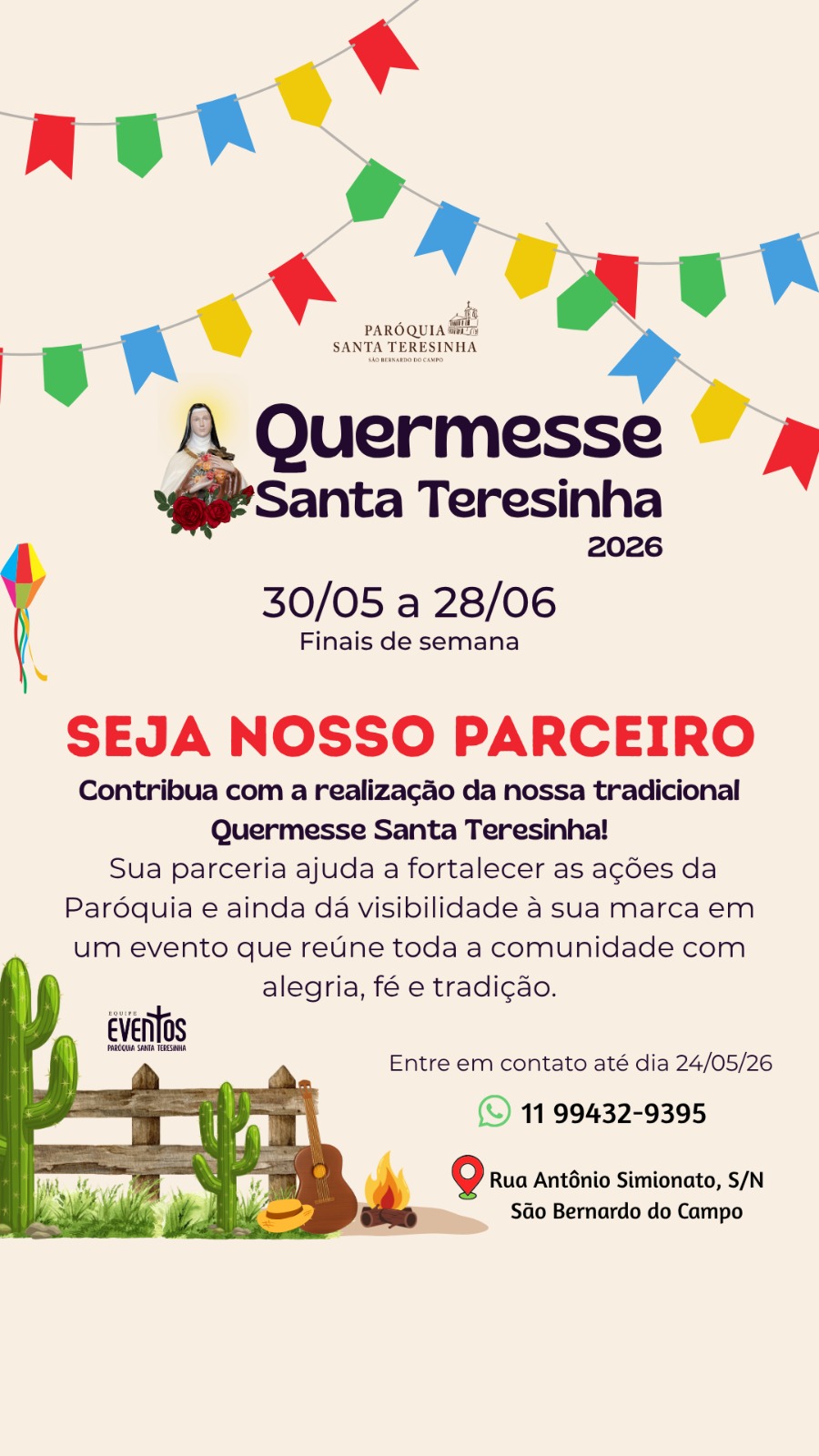Patrocínio da Quermesse - Paróquia Santa Teresinha